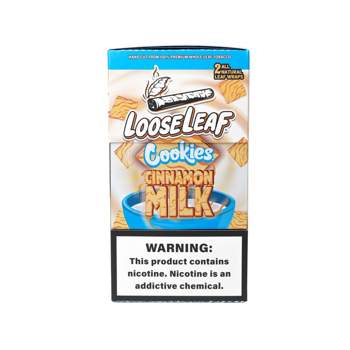 LooseLeaf x Cookies Cinnamon Milk Wraps - LooseLeafBrand | Limited Edition Flavored Tobacco Wraps LooseLeaf x Cookies Cinnamon Milk Wraps, limited edition cinnamon and milk flavored tobacco leaf wraps for smooth and aromatic rolling