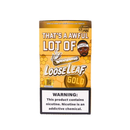 LooseLeaf x Desto Dubb Gold Wraps, limited edition gold-colored tobacco leaf wraps for smooth and premium rolling