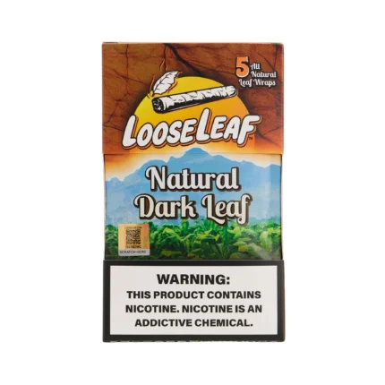 Natural Dark LooseLeaf Wraps, dark natural tobacco leaf wraps for smooth and slow burn rolling
