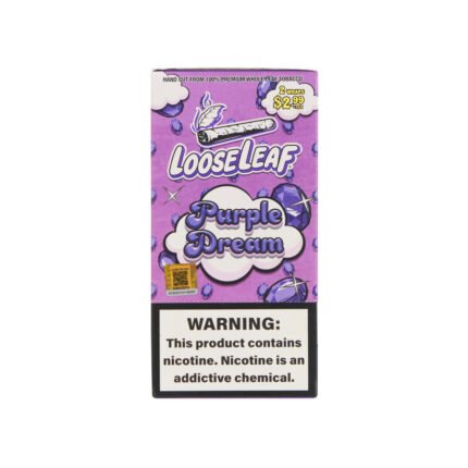 Purple Dream LooseLeaf Wraps, purple-flavored tobacco leaf wraps for smooth and flavorful rolling experience