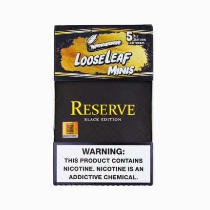 Reserve Black Edition LooseLeaf Mini's premium loose leaf product – front view packaging